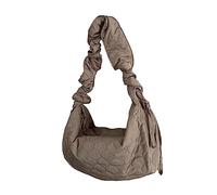 SLXLYH Umhängetasche, Crossbody-Tasche für Damen, modische Umhängetasche, vielseitige Schultertaschen für Mädchen und Frauen, plissiert, Kordelzug, einfarbig, koreanische gerüschte Tasche, khaki,