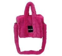 SLXLYH Umhängetasche, Crossbody-Tasche für Damen, Plüsch-Umhängetasche, Damen-Handtasche, Dame, Herbst, Winter, große Kapazität, Umhängetasche, Einkaufstasche, hot pink, Reference image information