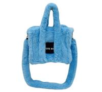 SLXLYH Umhängetasche, Crossbody-Tasche für Damen, Plüsch-Umhängetasche, Damen-Handtasche, Dame, Herbst, Winter, große Kapazität, Umhängetasche, Einkaufstasche, himmelblau, Reference image information