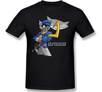 SLY Cooper Man T Shirts Short Sleeves Crew Tees Summer Casual Tops Black M