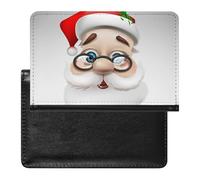 SMACQ Reisepasshülle Niedlicher Weihnachtsmann Reisepass Schutzhülle Geldbörsen Für Kreditkarten Ausweis Reisedokumente