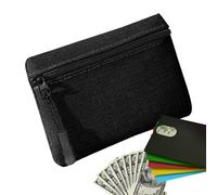 Small Change Purse - Durable Oxford Cloth, Zip Keychain Wallet, Compact Coin Pouch, Portable Toiletry Makeup Storage | Key Organizer, Travel Case for Outdoor Sports School Office, schwarz, Consulte la