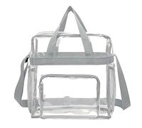 Small Clear Tote Bag - 30 x 30 x 15 cm/12 x 12 x 6 in Transparent PVC Tote | Stadium Bag, PVC for Beach, Sport, Festival, Travel, , Beziehen Sie sich auf die Beschreibung, Siehe Beschreibung