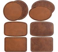 SmallCat Leder-Patches für Hüte, zum Aufbügeln, blanko, Kunstleder-Flicken für Lasergravur, 4 Stile, Reparaturflicken zum Selbermachen, Nähen, Basteln für Hüte, Jacken, Rucksäcke, Jeans, 8 Stück