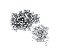Smandy 100 Stück 5 Mm Metallösen, Ösen, Nieten für Lederhandwerk, Kartendekoration mit Messing-Eisen-Unterlegscheiben für Schnürsenkel, Gürtel, Kleidung, Taschen (SILVER)