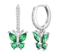 Smaragdgrüne Hängeohrringe für Damen - Mai Geburtsstein mit Geschenkbox