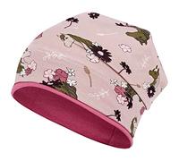 Smarilla Mädchen Mütze Übergangsmütze Beanie Pferde Katzen Punkte Frühling Herbst, Bekleidungsgröße: 50-52, Farbe: Rosa-Altrosa