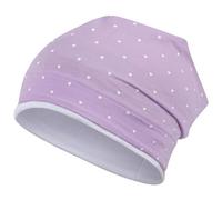 Smarilla Mädchen Mütze Übergangsmütze Beanie Pferde Katzen Punkte Frühling Herbst, Bekleidungsgröße: 50-52, Farbe: Lila-Weiß