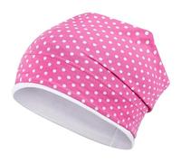 Smarilla Mädchen Mütze Übergangsmütze Beanie Pferde Katzen Punkte Frühling Herbst, Bekleidungsgröße: 50-52, Farbe: Pink-Weiß