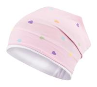 Smarilla Mädchen Mütze Übergangsmütze Beanie Pferde Katzen Punkte Frühling Herbst, Bekleidungsgröße: 46-48, Farbe: Rosa-Herz