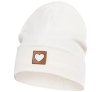 Smarilla Mütze Beanie Mädchen Damen Kinder Übergangsmütze gerippt, Größe: 58-60, Farbe: Creme