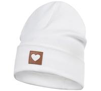 Smarilla Mütze Beanie Mädchen Damen Kinder Übergangsmütze gerippt, Größe: 58-60, Farbe: Milchweiß