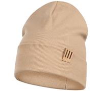 Smarilla Mütze Junge Kinder Beanie Herren gerippt, Größe: 54-56, Farbe: Beige