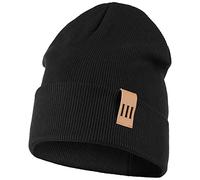 Smarilla Mütze Junge Kinder Beanie Herren gerippt, Größe: 58-60, Farbe: Schwarz