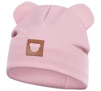 Smarilla Mütze Übergangsmütze Junge Mädchen Herbstmütze Frühlingsmütze Beanie Ohren gerippt, Größe: 42-44, Farbe: Altrosa
