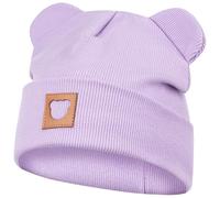 Smarilla Mütze Übergangsmütze Junge Mädchen Herbstmütze Frühlingsmütze Beanie Ohren gerippt, Größe: 46-48, Farbe: Flieder
