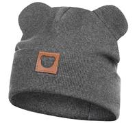 Smarilla Mütze Übergangsmütze Junge Mädchen Herbstmütze Frühlingsmütze Beanie Ohren gerippt, Größe: 50-52, Farbe: Graphitgrau