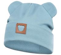 Smarilla Mütze Übergangsmütze Junge Mädchen Herbstmütze Frühlingsmütze Beanie Ohren gerippt, Größe: 46-48, Farbe: Türkis