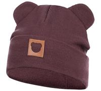 Smarilla Mütze Übergangsmütze Junge Mädchen Herbstmütze Frühlingsmütze Beanie Ohren gerippt, Größe: 50-52, Farbe: Braun