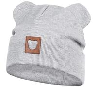 Smarilla Mütze Übergangsmütze Junge Mädchen Herbstmütze Frühlingsmütze Beanie Ohren gerippt, Größe: 46-48, Farbe: Hellgrau
