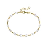 Smart Jewel - Armband mit Kugeln und Süßwasser-Perlen, Silber 925 Armbänder & Armreife 1 ct Weiss