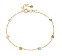 Smart Jewel Armband mit farbigen Zirkonia-Steinen, vergoldet, Silber 925 19 cm Violett