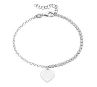 Smart Jewel - Armband mit Zirkonia und Herzanhänger, Silber 925 Armbänder & Armreife 1 ct Silber