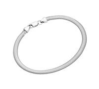 Armband SMART JEWEL "gedrückte Schlangenkette massiv, Silber 925" Armbänder Gr. 19 cm, Silber 925 (Sterlingsilber), silberfarben (silber) Damen Armbänder (97408106-0)