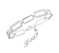 Smart Jewel Armband »rechteckige Glieder, Zirkonia Steine, Silber 925«