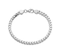 Smart Jewel Armband Armband Fantasiekette 4-kant diamantiert, massiv, Silber 925