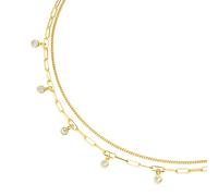 Smart Jewel Collier Layering Collier, Zirkonia Steine, Silber 925 Gold Damen