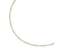 Smart Jewel Collier mit facettierten Kugeln, Silber 925 - vergoldet Bicolor Damen