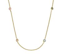 Smart Jewel Collier 925 Sterling Silber Collier mit farbigen Zirkonia-Steinen, vergoldet, Silber 925