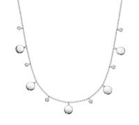 Smart Jewel Collier Collier mit runden Plättchen und Zirkonia als Behang, Silber 925