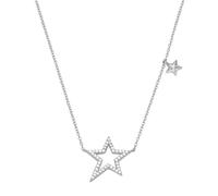 SMART JEWEL® Collier mit Sternen und Zirkonia, Silber 925, silber silber