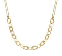 Smart Jewel Collier Ovale Glieder Hochglänzend Und Strukturiert, Silber 925 Gold, 45 Cm 925 Sterling Silber