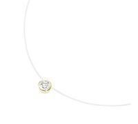 Collier SMART JEWEL "schwebender Stein, Zirkonia, Silber 925" Halsketten Gr. 45 cm, Silber 925 (Sterlingsilber), goldfarben (gold) Damen (87179126-0) gold