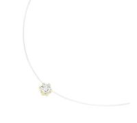 Smart Jewel Collier schwebender Stein, Zirkonia, Silber 925, gold gold