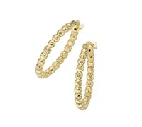 Smart Jewel Creolen mit diamantierter Oberfläche, Silber 925 2 cm