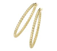 Smart Jewel Creolen Mit Diamantierter Oberfläche, Silber 925 Gold, 3,5 Cm 925 Sterling Silber