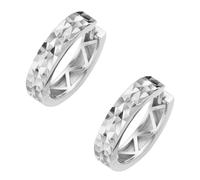 Smart Jewel Creolen Vorderseite diamantiert, Silber 925