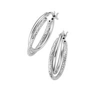 Smart Jewel - Creolen zweireihig, glänzend und strukturiert, Silber 925 1 ct Silber