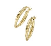 Paar Creolen SMART JEWEL "zweireihig, glänzend und strukturiert, Silber 925" Ohrringe Gr. Silber 925 (Sterlingsilber), goldfarben (gold) Damen (28019354-0) gold