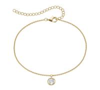 Smart Jewel Fusskette elegant mit Zirkonia Stein, Silber 925 28 cm