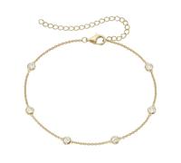 Smart Jewel Fusskette Fusskette trendig mit vielen Zirkonia Steinen, Silber 925
