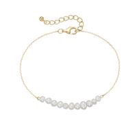 Armband SMART JEWEL "mit Süßwasser-Perlen, Silber 925", gold, Armbänder, Damen, 19cm, Silber 925 (Sterlingsilber) (52060725-0) gold
