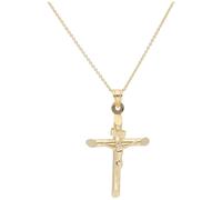 Smart Jewel Kette Anhänger Kreuz, Silber 925 Gold Damen