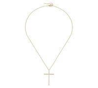 Smart Jewel Kette Anhänger Kreuz, Zirkonia Steine, Silber 925 Vergoldet
