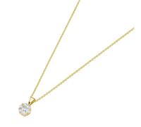 Smart Jewel Kette Blüte, Zirkonia Steine, Silber 925 Gold Damen
