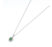 Smart Jewel Kette mit Anhänger »farbiger Stein und Zirkonia Steine, Silber 925«, Grün